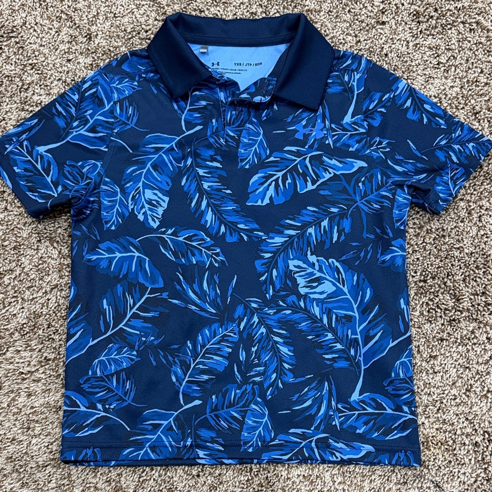 Under Armour Kids Navy Tropical Polo Shirt